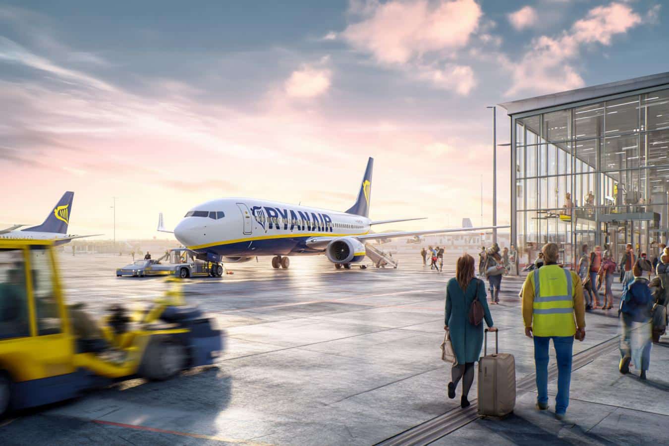 avion ryanair sur piste charleroi