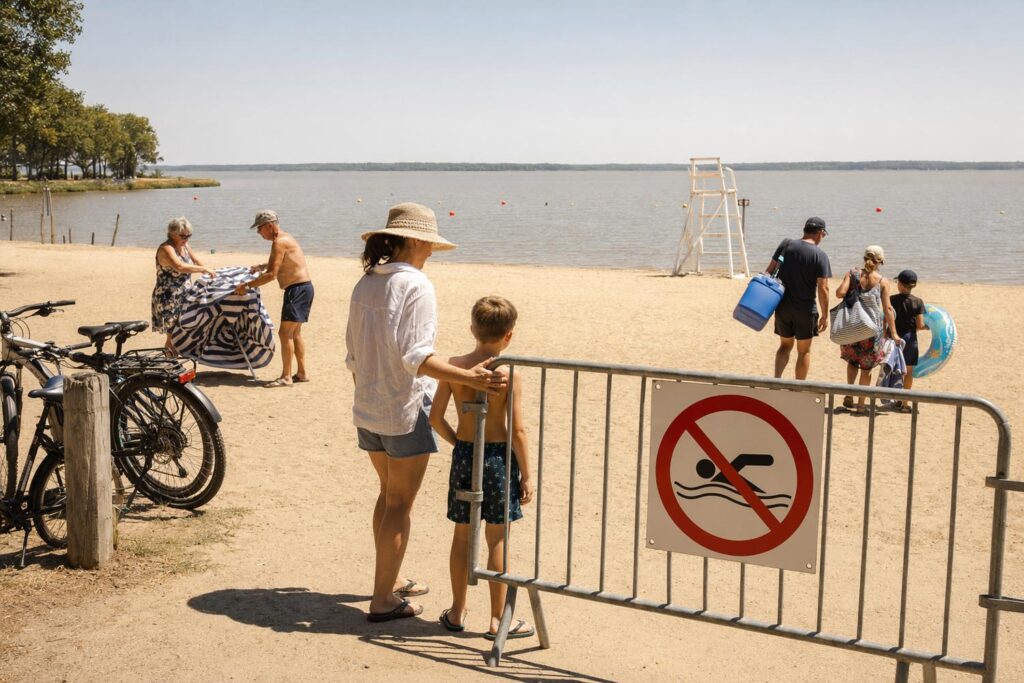 baignade interdite au lac de parentis