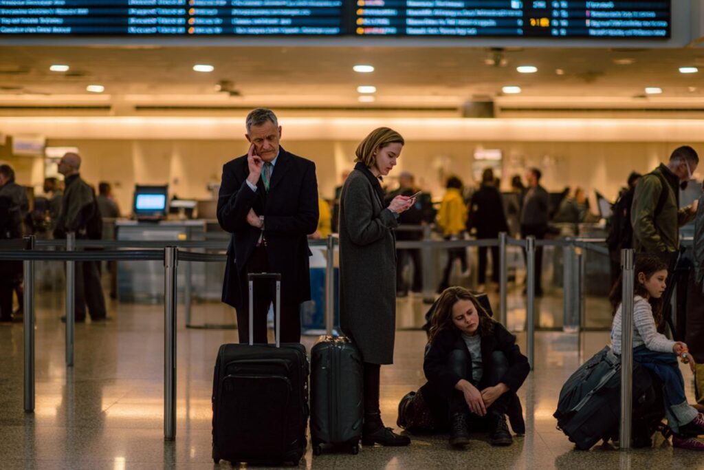 passagers face au shutdown aerien