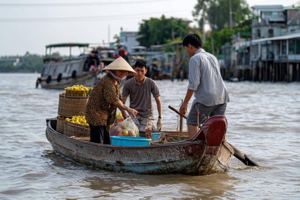 paysage fluvial du delta du mekong