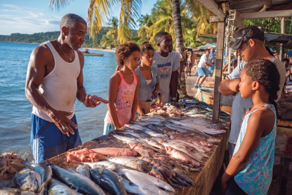 plage tropicale et cocotiers en martinique