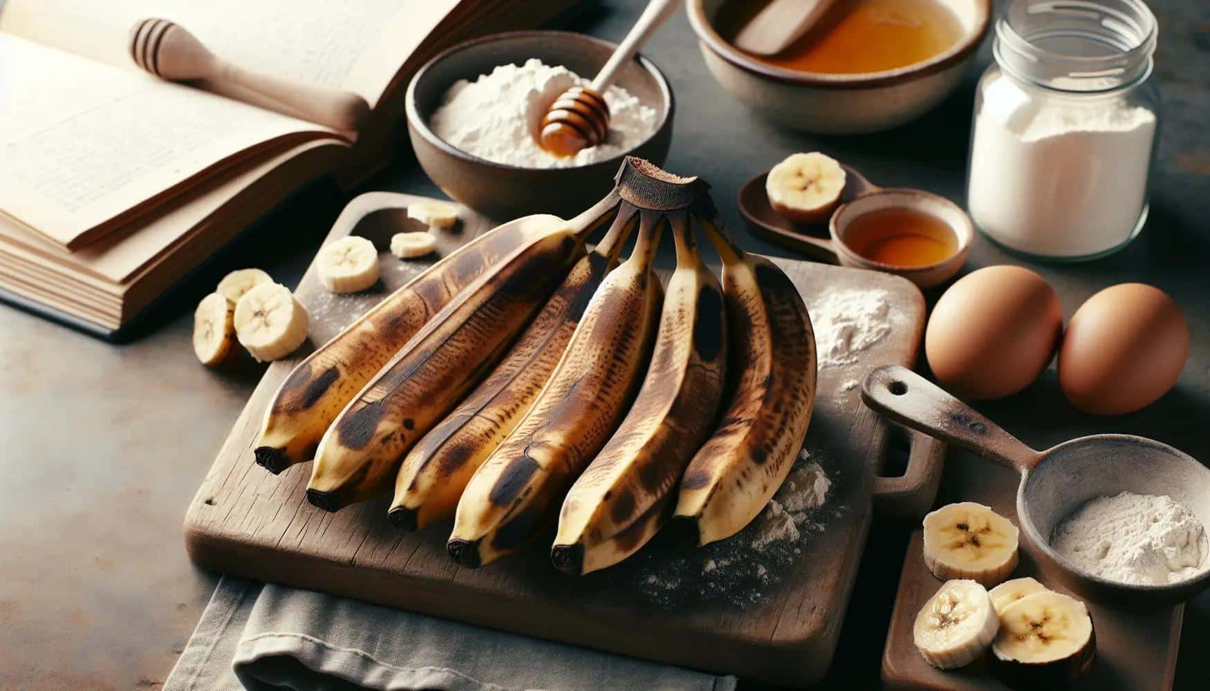 gateau avec des bananes mures